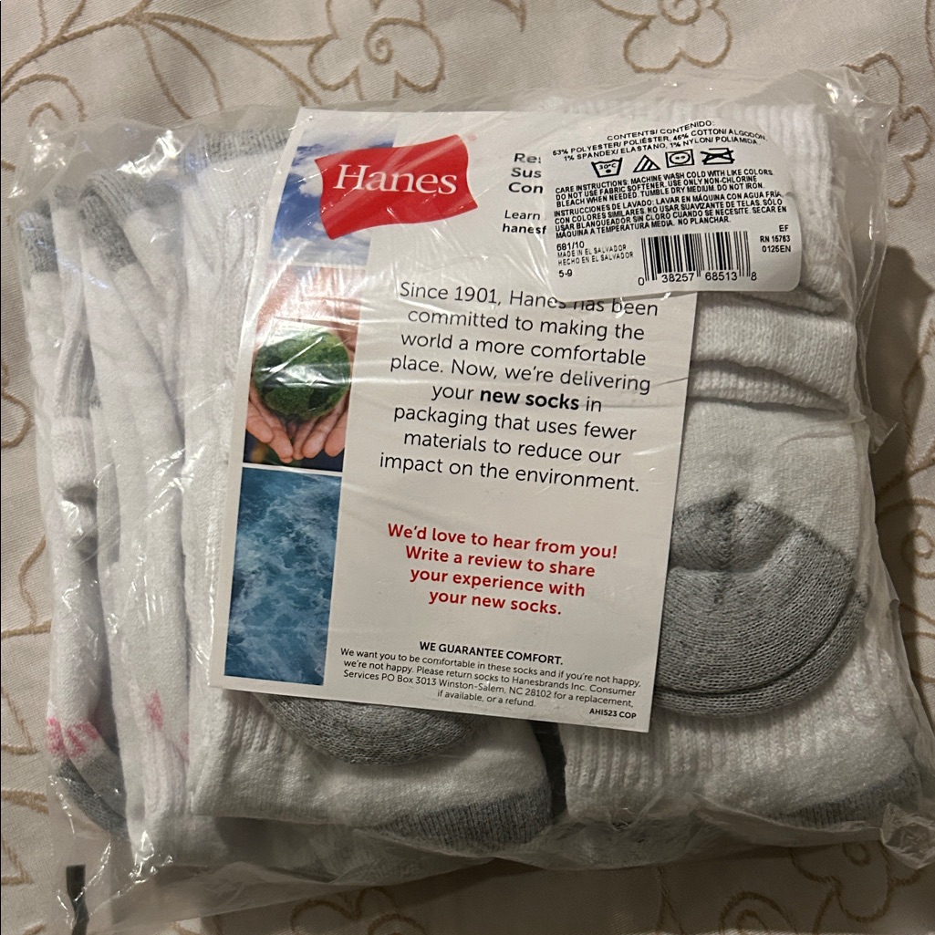 Nwt Hanes Womens Value, Ankle Soft Moisture-Wicking Socks, 10 Pack